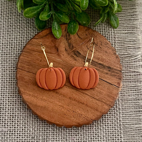 Pumpkin Hoop Earrings