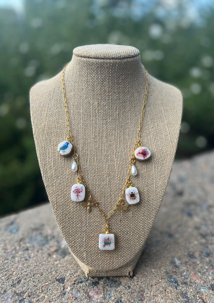 Floral Garden Charm Necklace