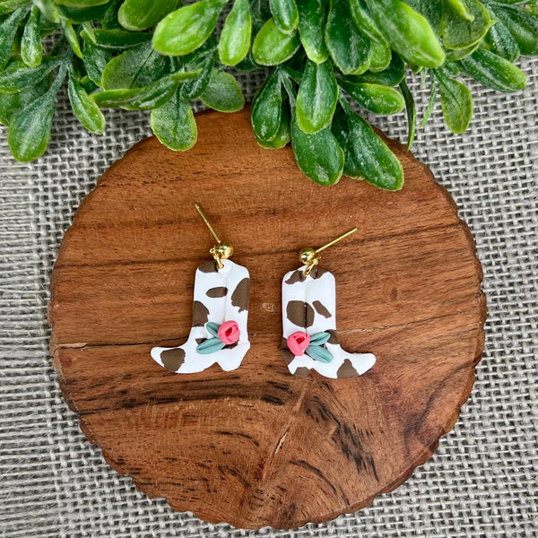 Cowgirl Boot Clay Earrings