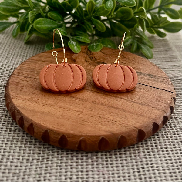 Pumpkin Hoop Earrings