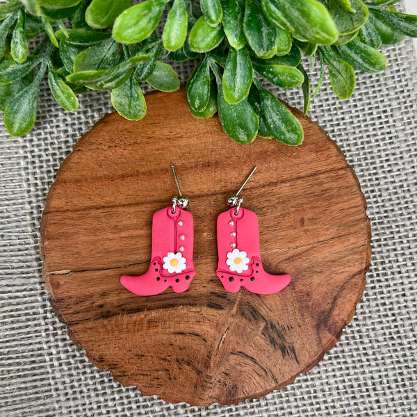Cowgirl Boot Clay Earrings
