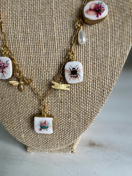 Floral Garden Charm Necklace
