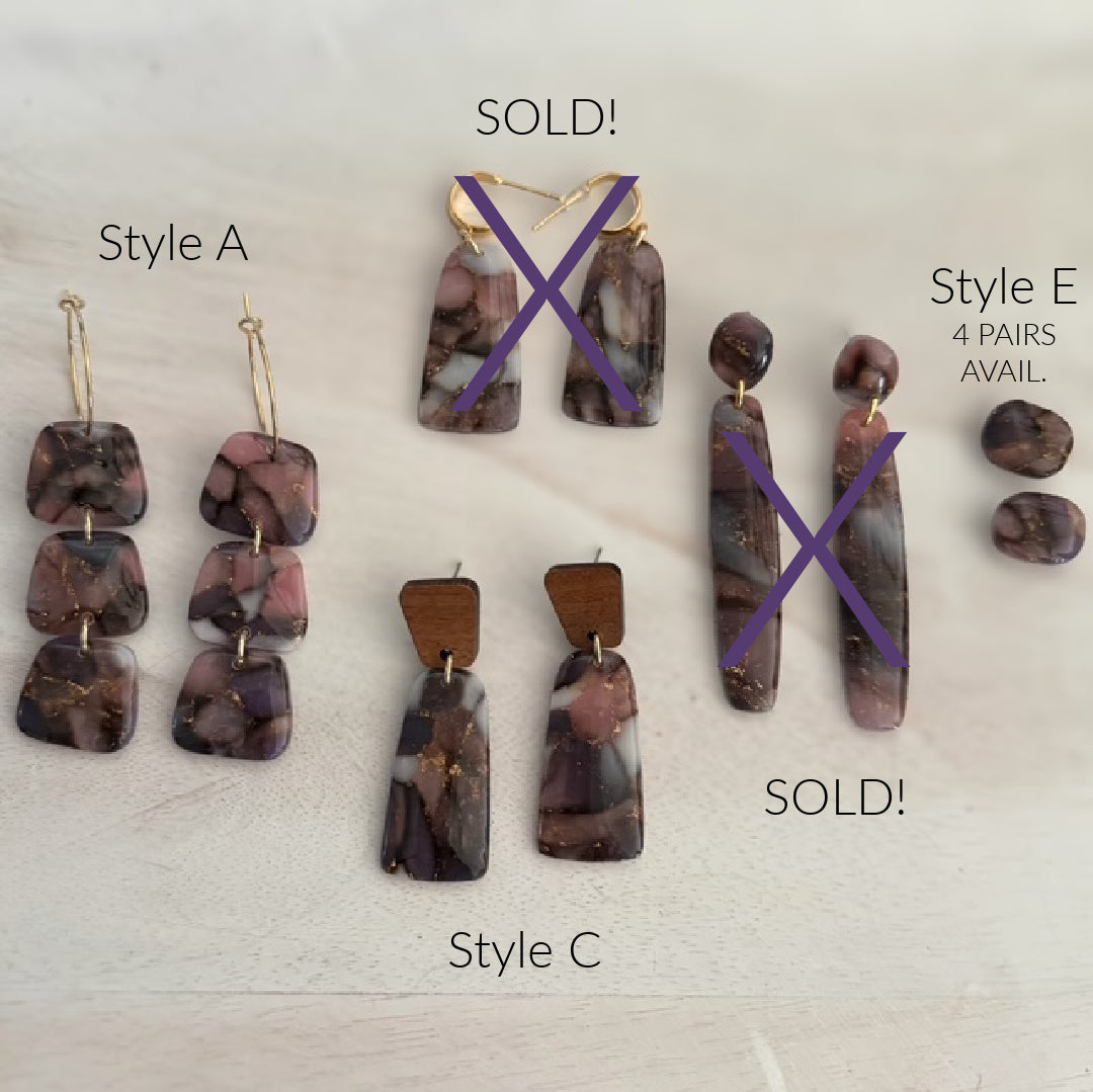 Faux Pink Amethyst Earrings