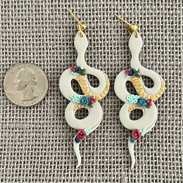 SUCCULENT SNAKE Clay Earrings