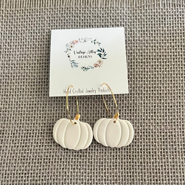 Pumpkin Hoop Earrings