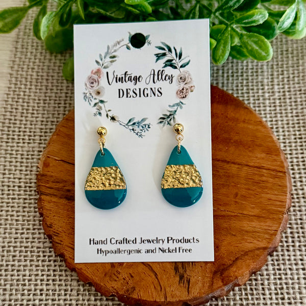 Teal and Gold Dangles