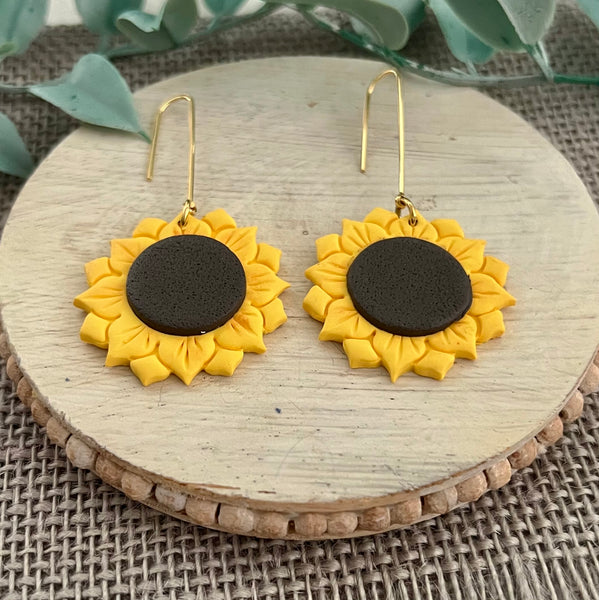 Sunflower Hoop Earrings