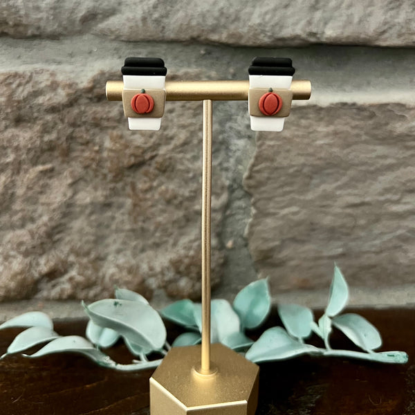 PUMPKIN SPICE LATTE Stud Earrings