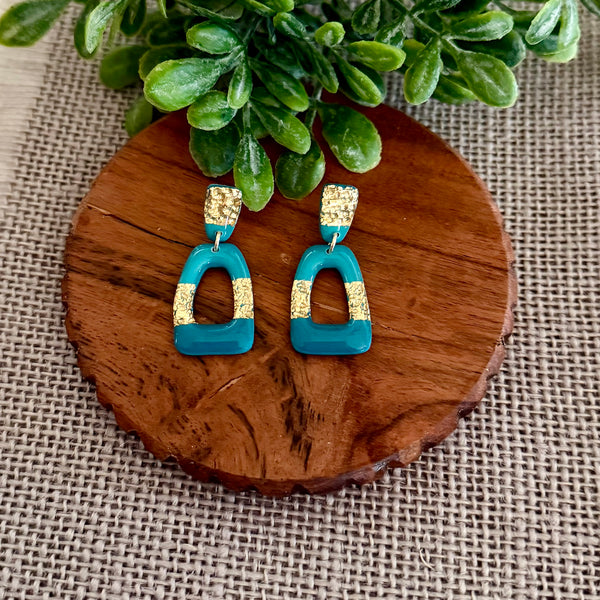 Teal and Gold Dangles
