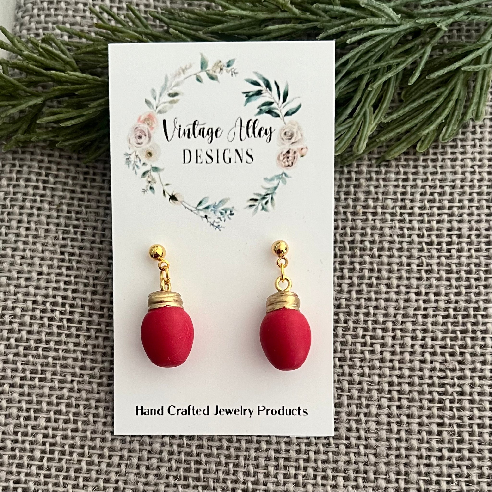 Christmas Bulb Bead Earrings