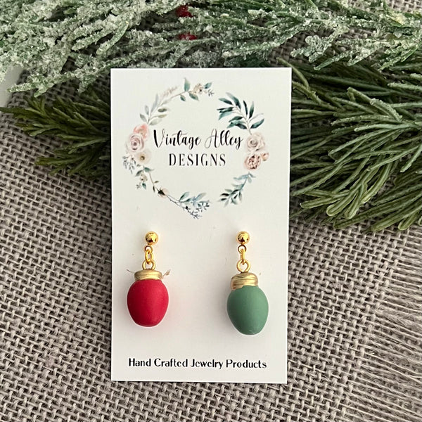 Christmas Bulb Bead Earrings