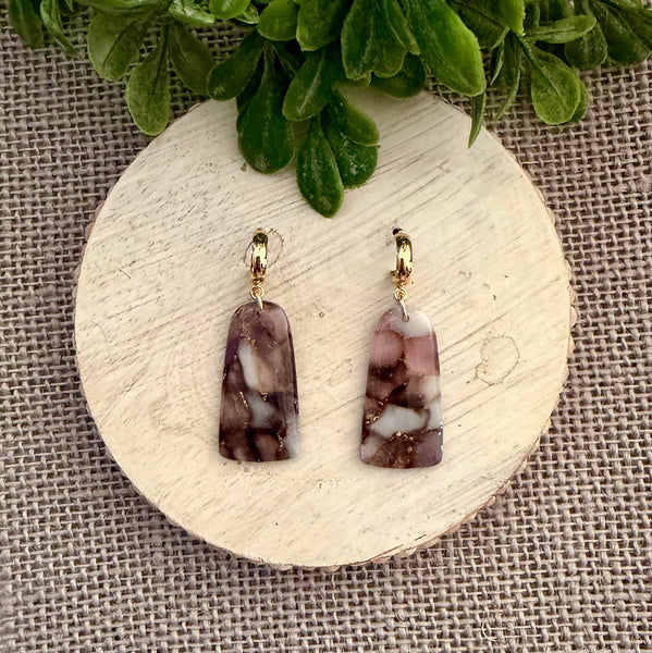 Faux Pink Amethyst Earrings