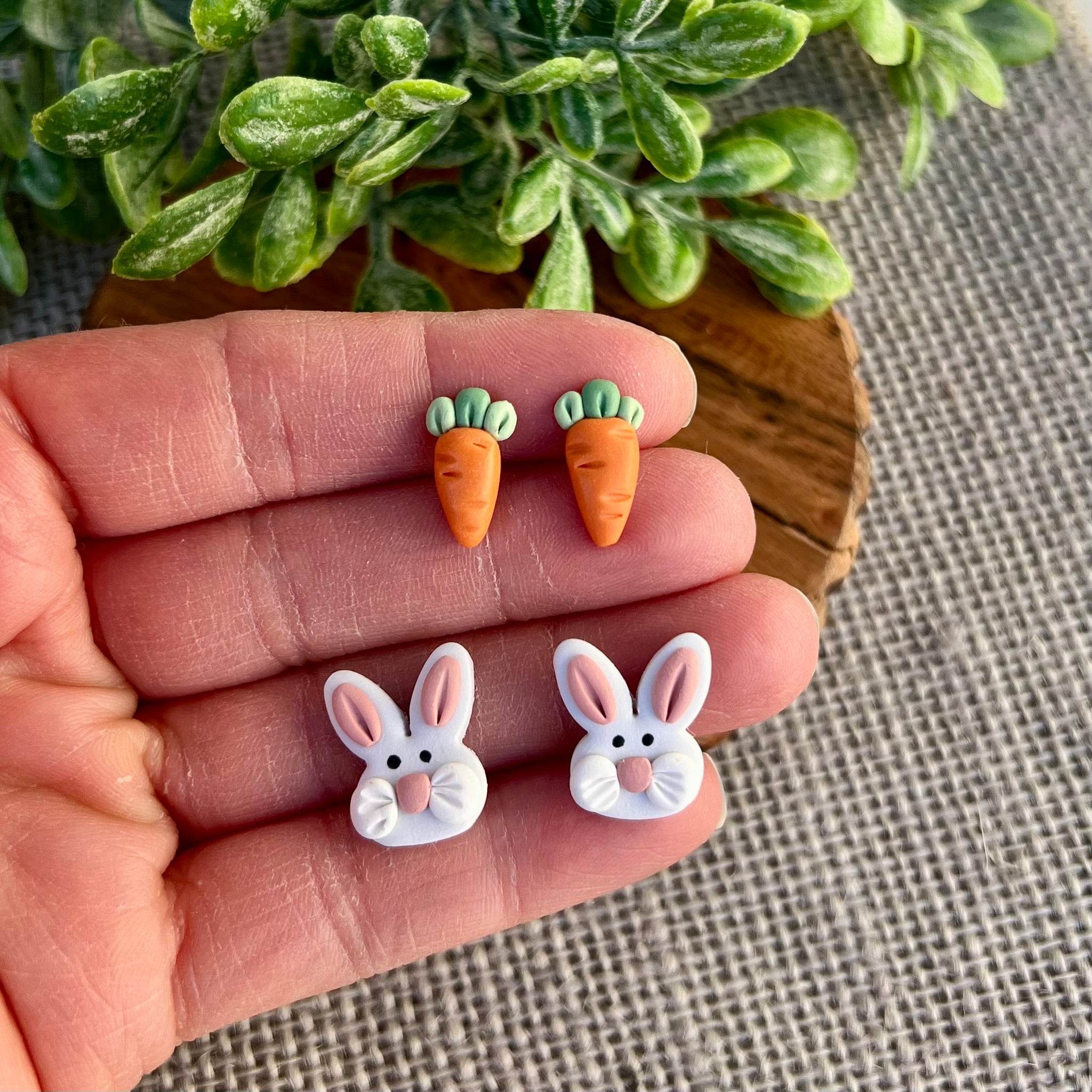 Bunny + Carrot Studs