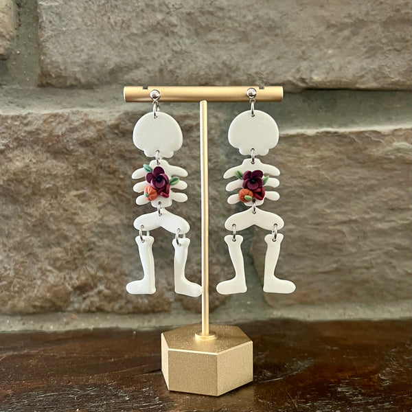 Floral Skeleton Earrings
