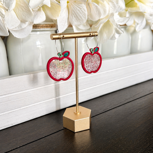Glitter Apple Dangles