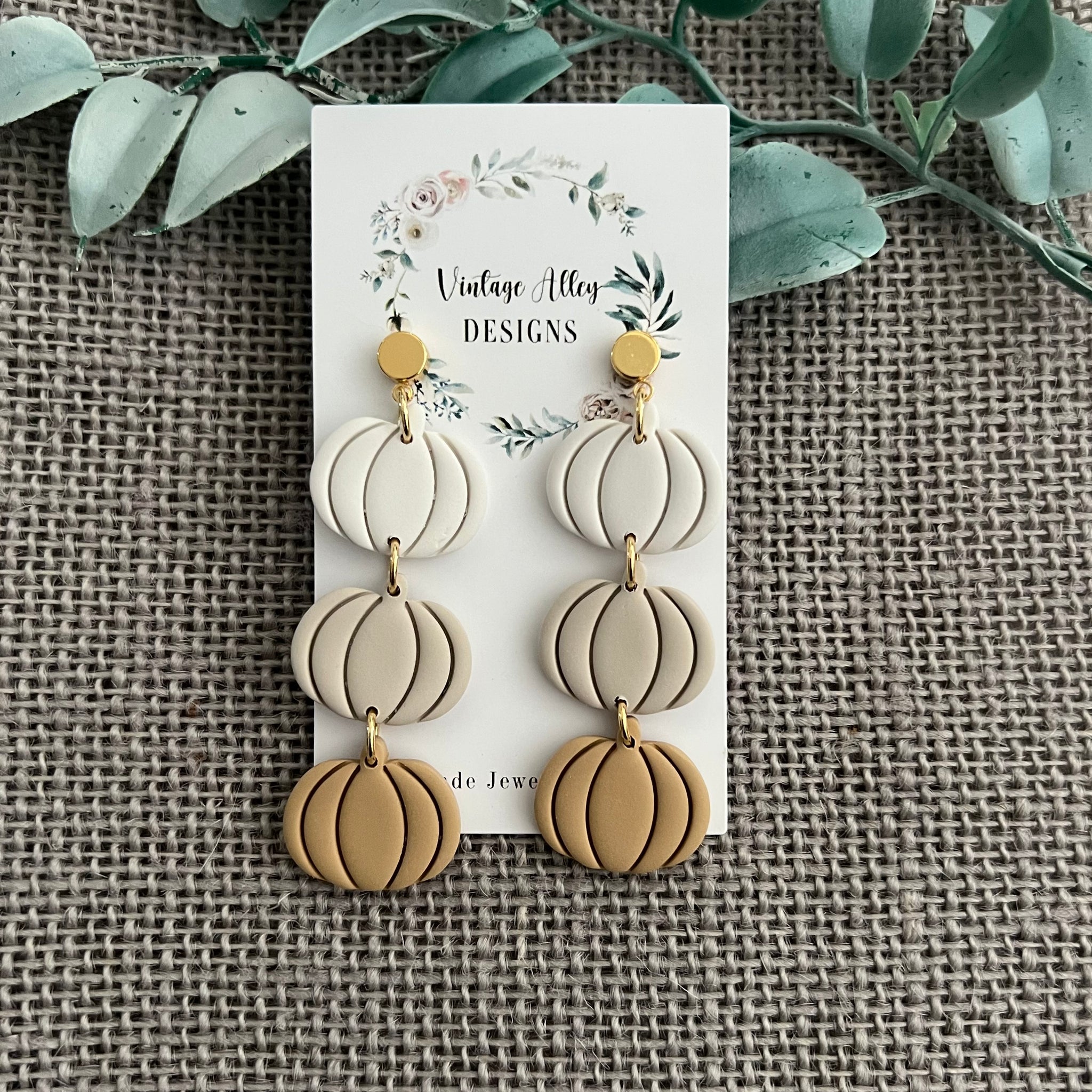 Neutral Pumpkin Stack Earrings