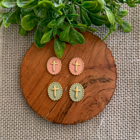 Beaded Cross Studs