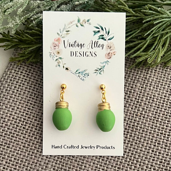 Christmas Bulb Bead Earrings