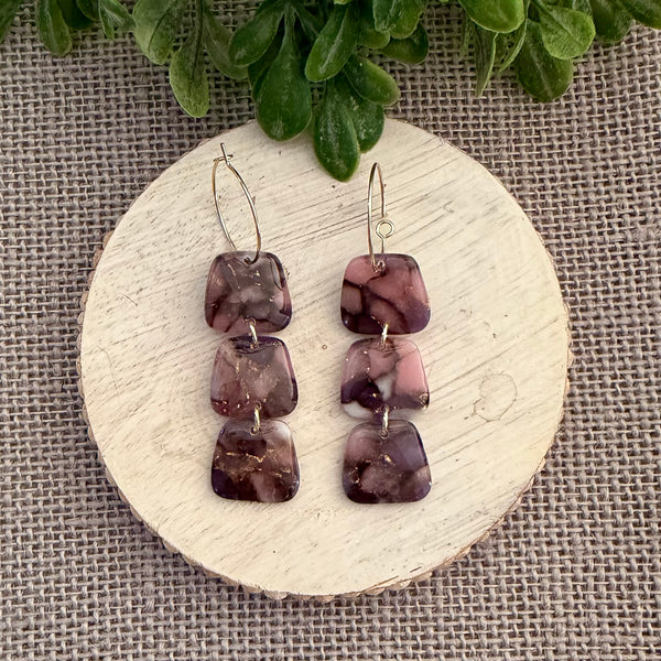 Faux Pink Amethyst Earrings