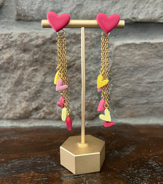 Cascading Hearts - 2-in-1 Earrings