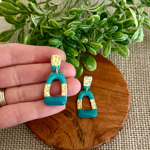 Teal and Gold Dangles