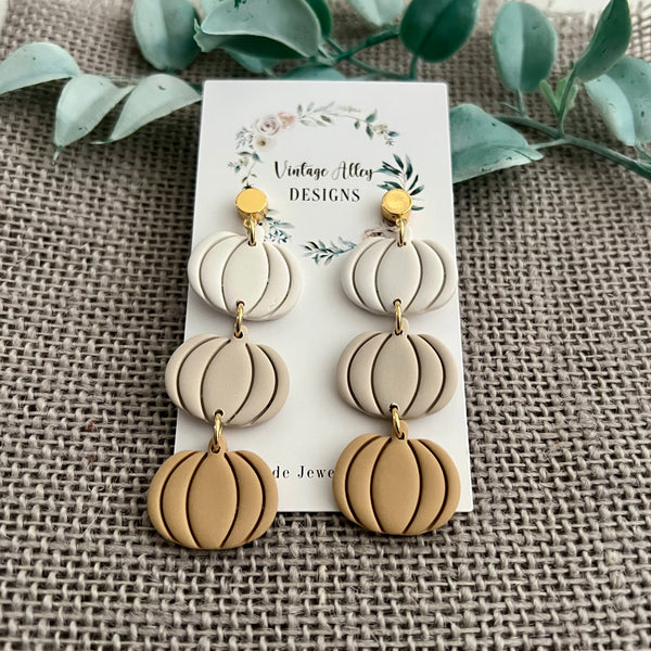 Neutral Pumpkin Stack Earrings