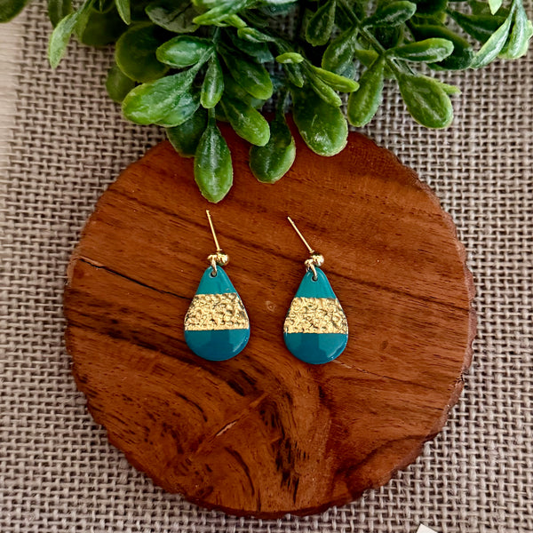 Teal and Gold Dangles