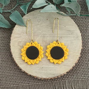 Sunflower Hoop Earrings