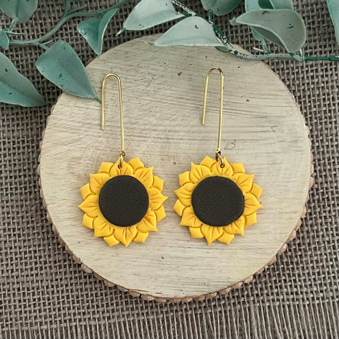 Sunflower Hoop Earrings