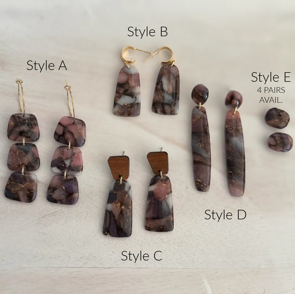 Faux Pink Amethyst Earrings