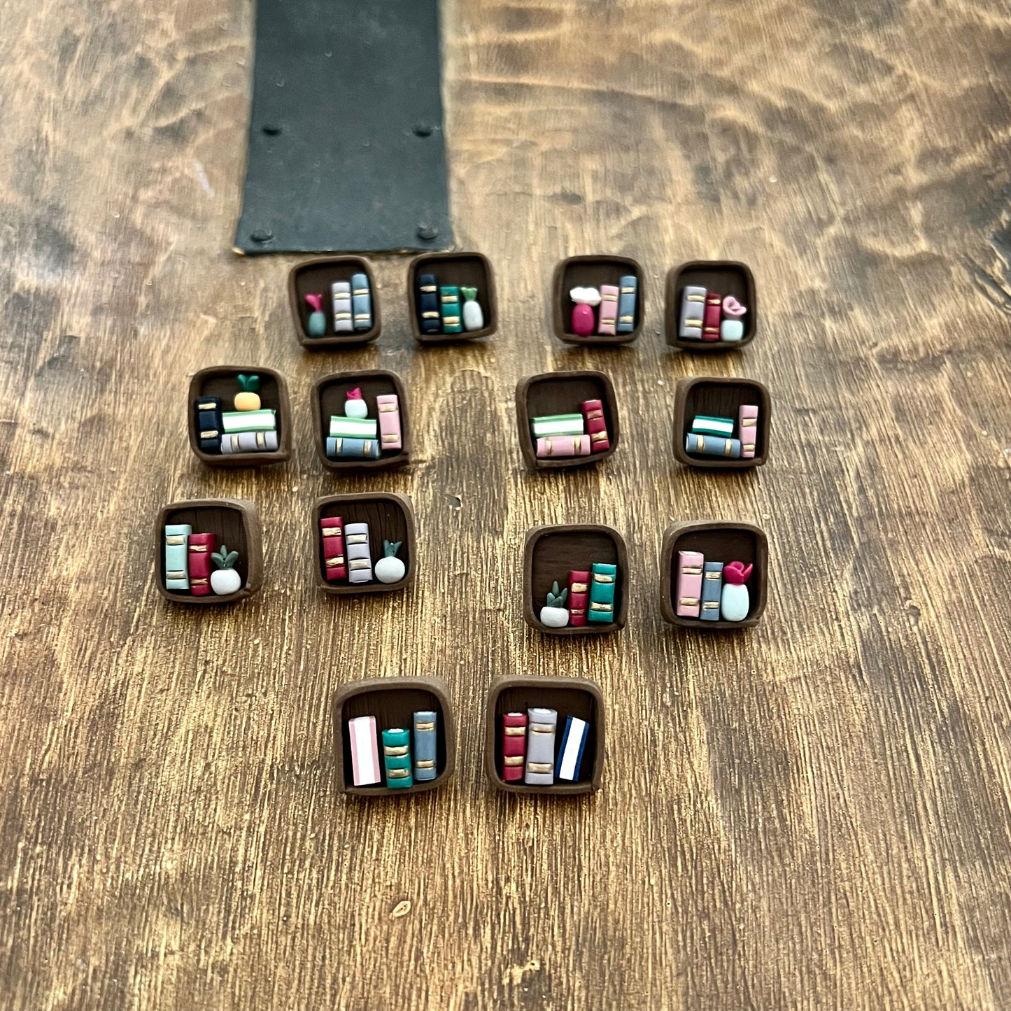 Bookcase Stud Earrings