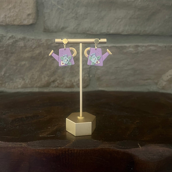Floral Watering Can earrings