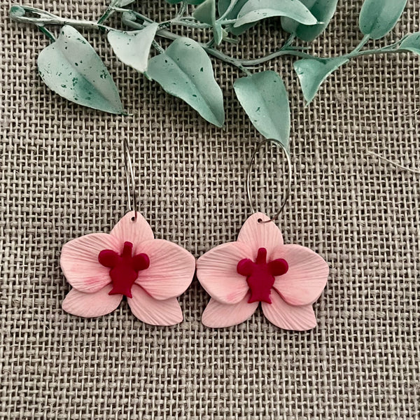 Wild Orchid Hoops