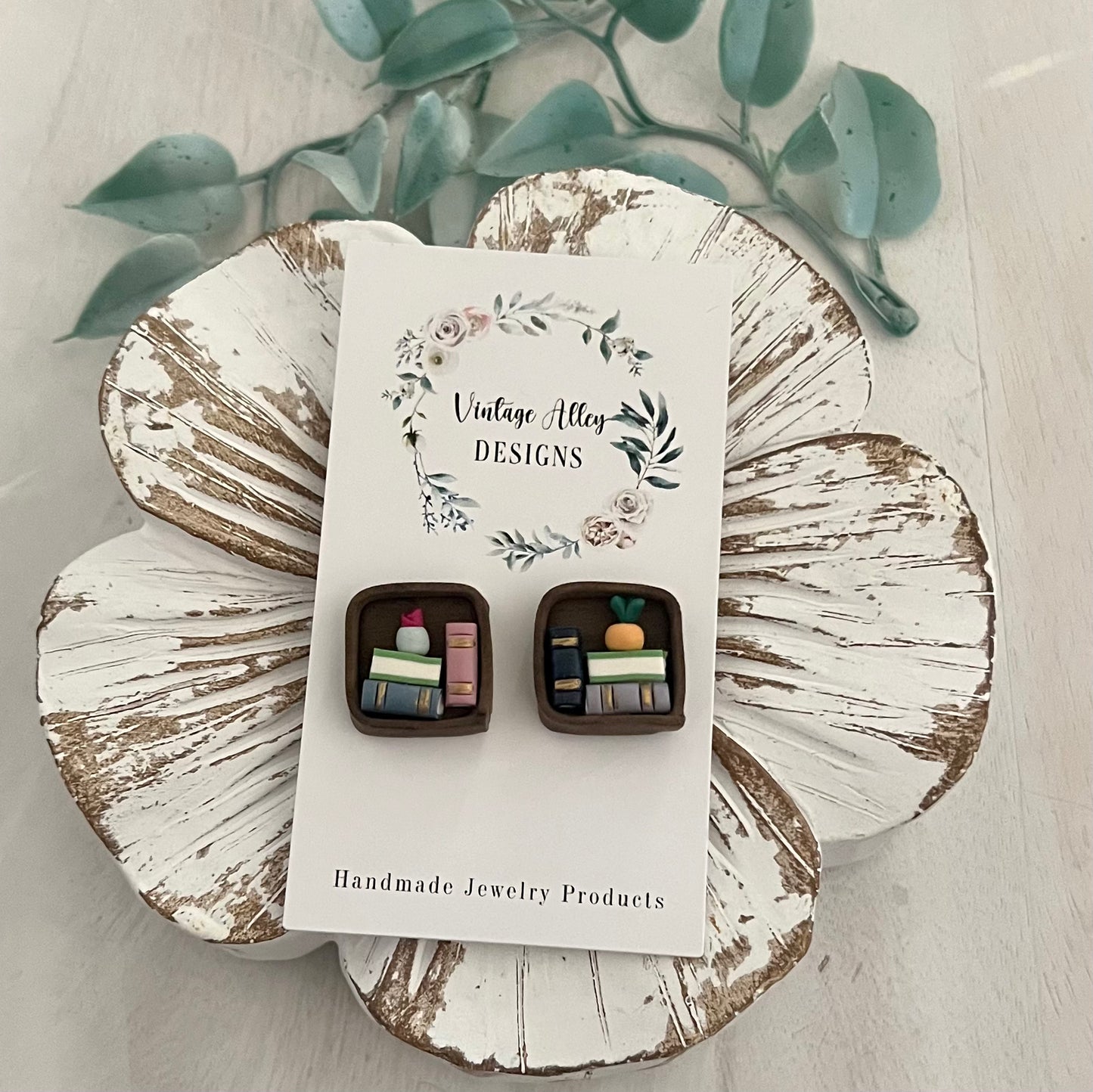 Bookcase Stud Earrings