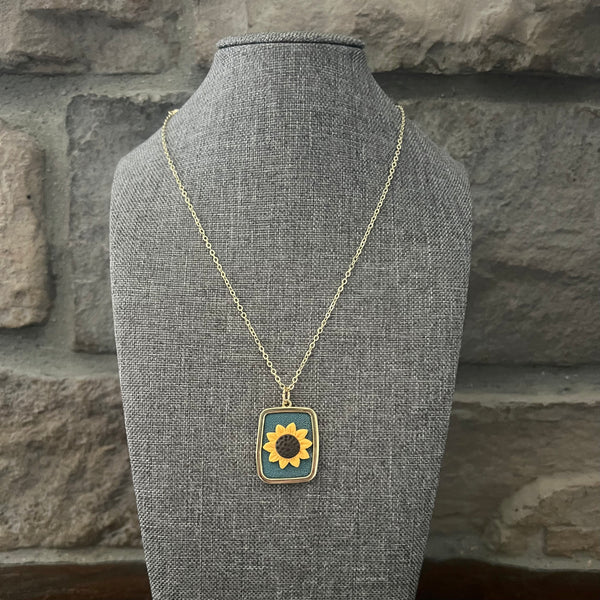 Sunflower Pendant Necklace