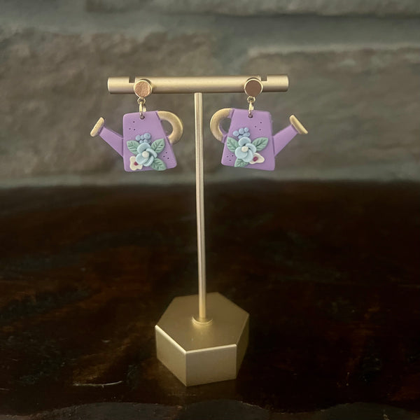 Floral Watering Can earrings
