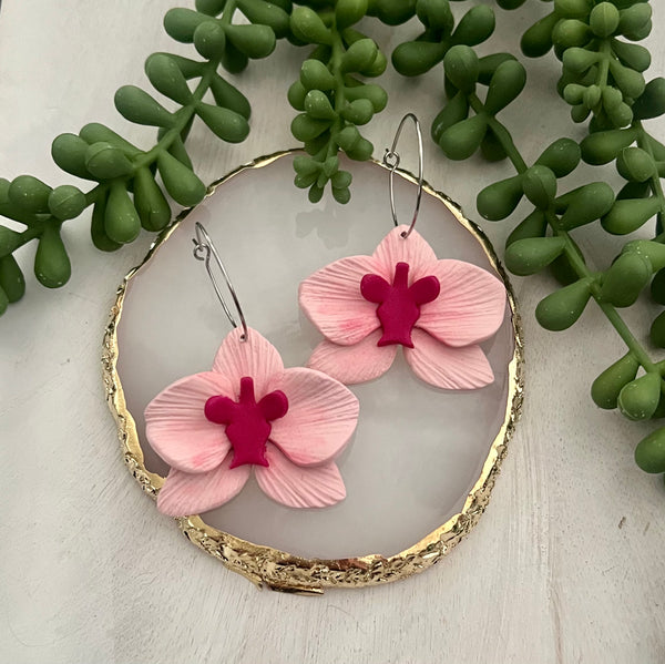 Wild Orchid Hoops