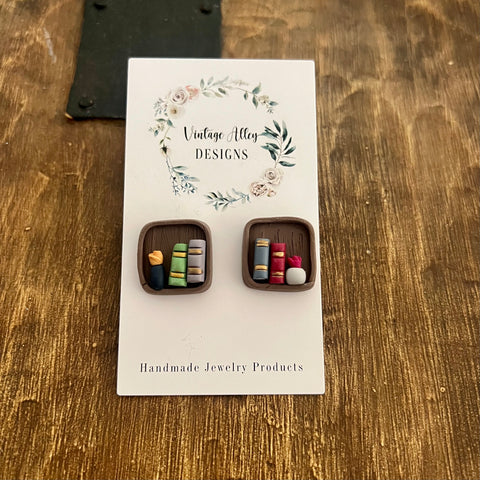 Bookcase Stud Earrings
