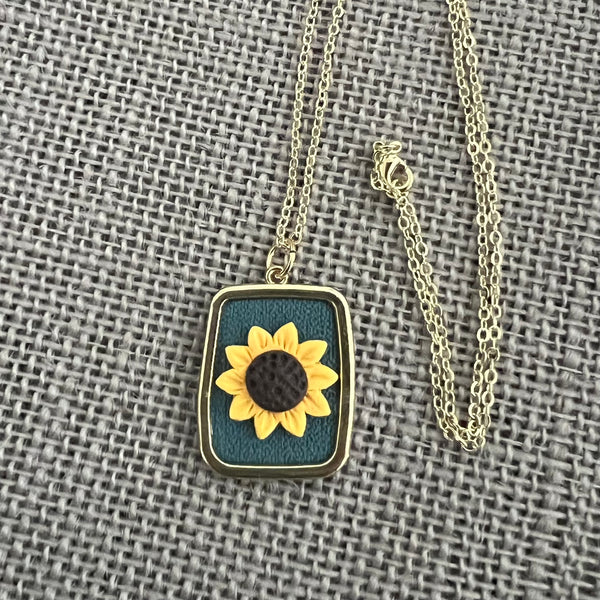 Sunflower Pendant Necklace