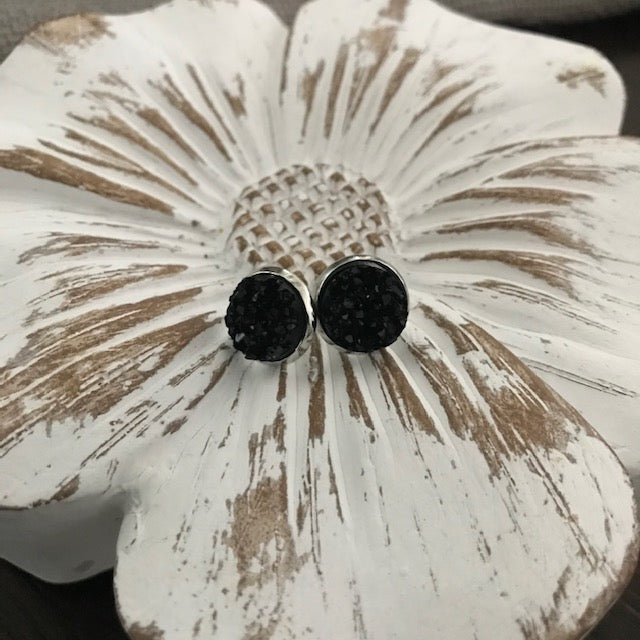 Sparkling Druzy Stud Earrings