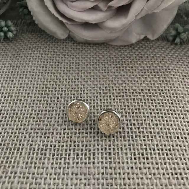 Sparkling Druzy Stud Earrings