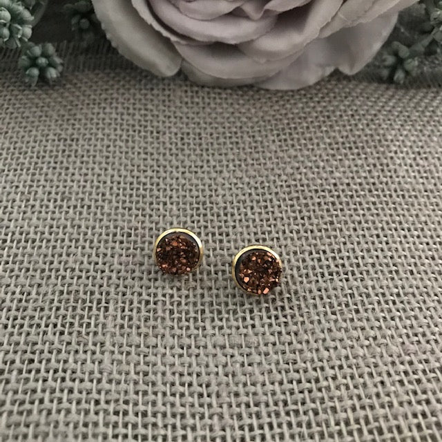 Sparkling Druzy Stud Earrings