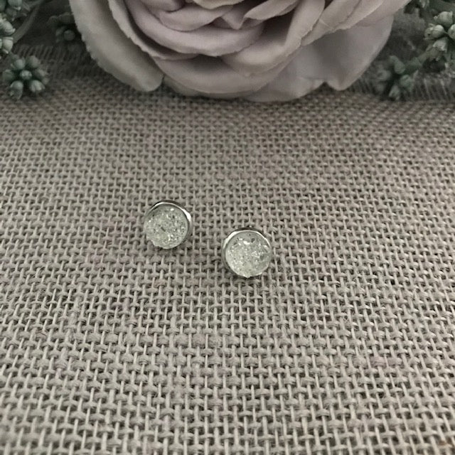 Sparkling Druzy Stud Earrings