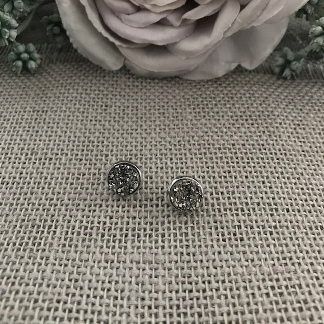 Sparkling Druzy Stud Earrings