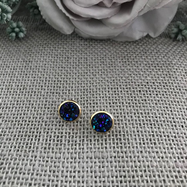 Sparkling Druzy Stud Earrings
