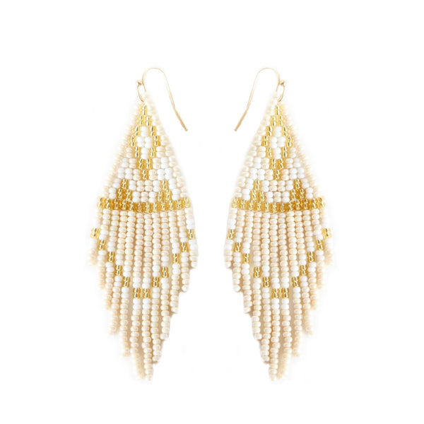 White Riesling Beaded Earrings