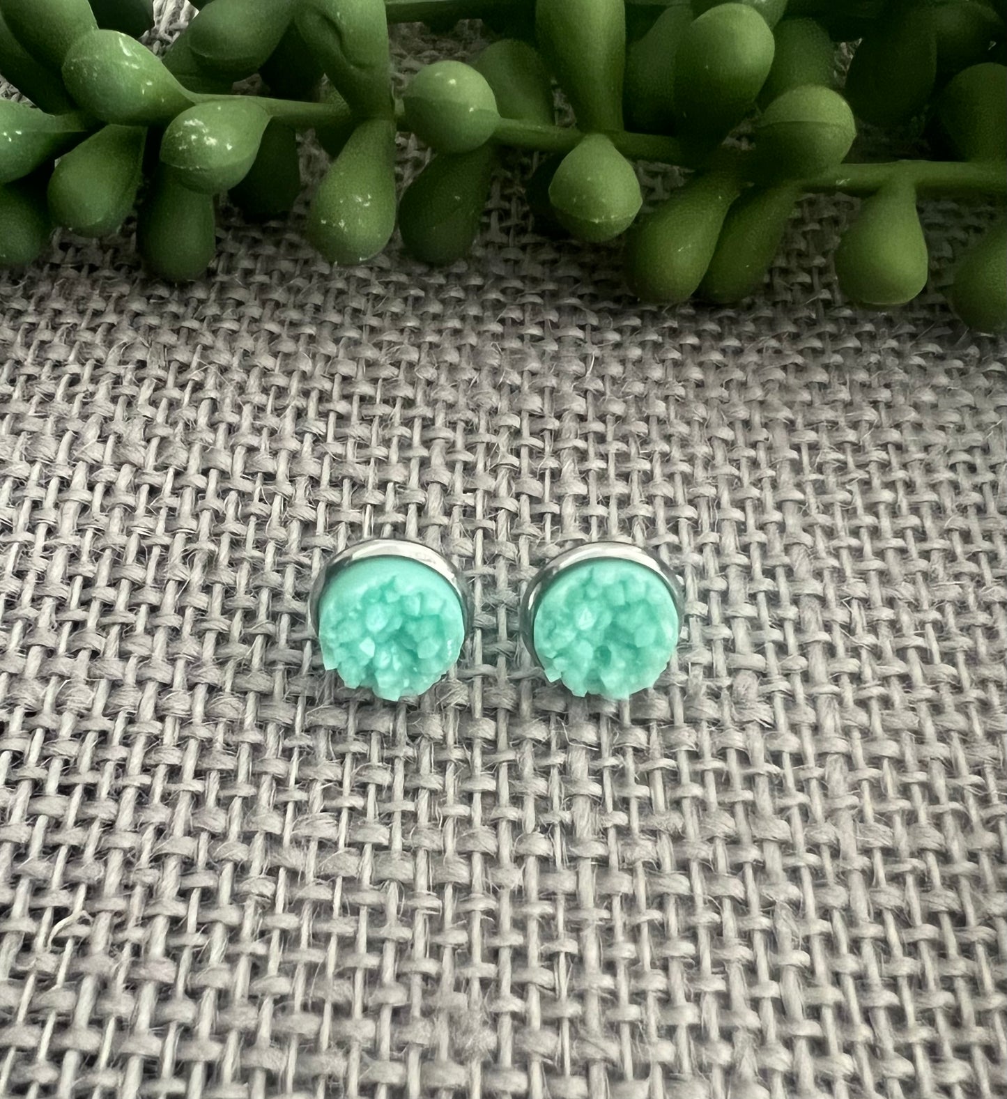 Sparkling Druzy Stud Earrings