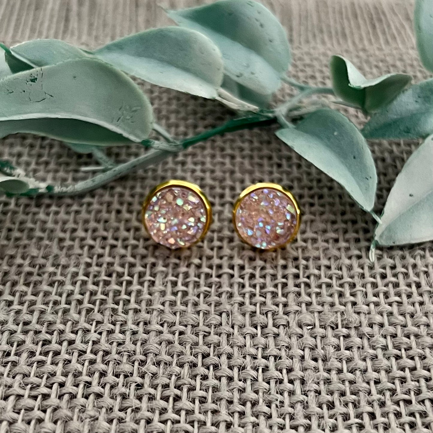 Sparkling Druzy Stud Earrings
