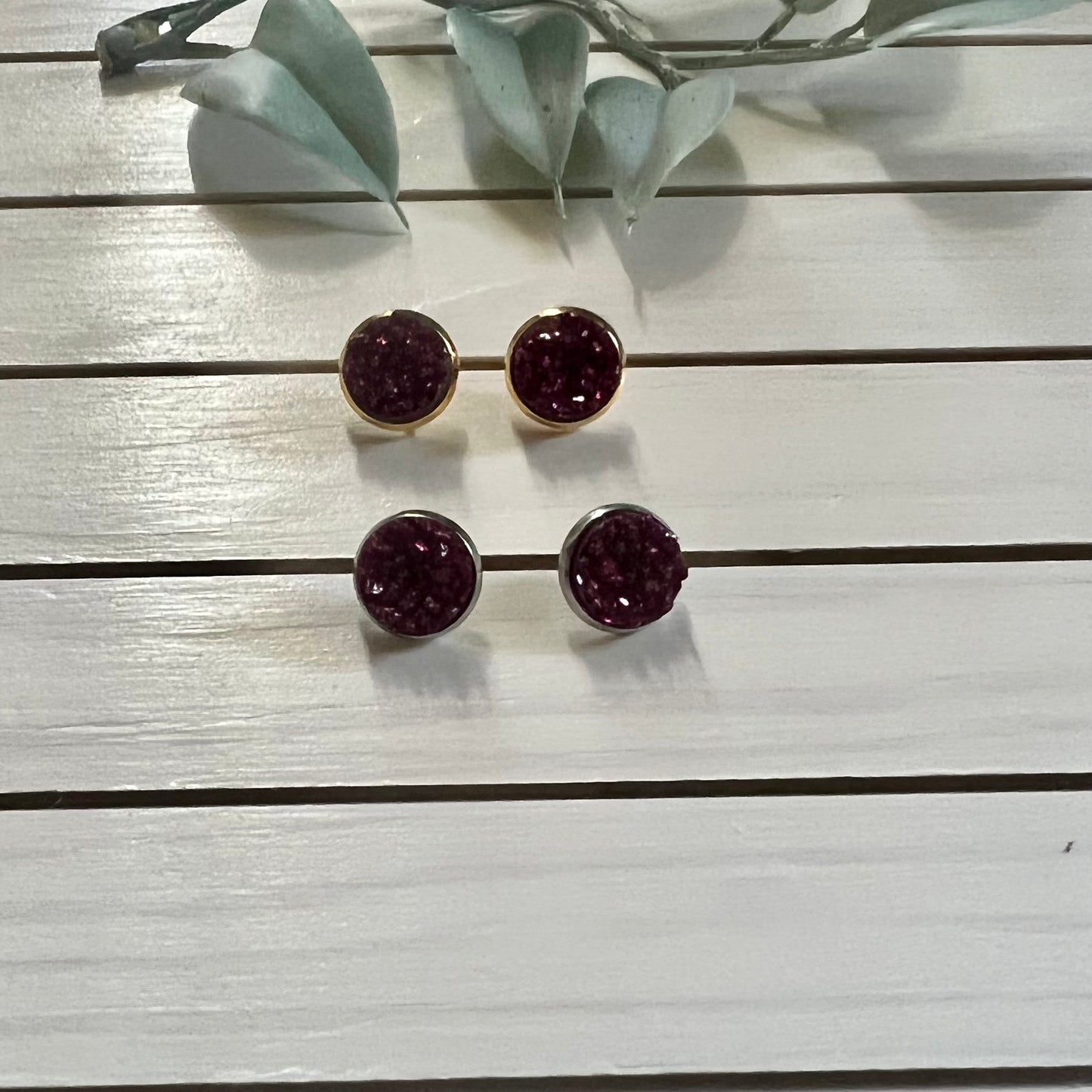 Sparkling Druzy Stud Earrings