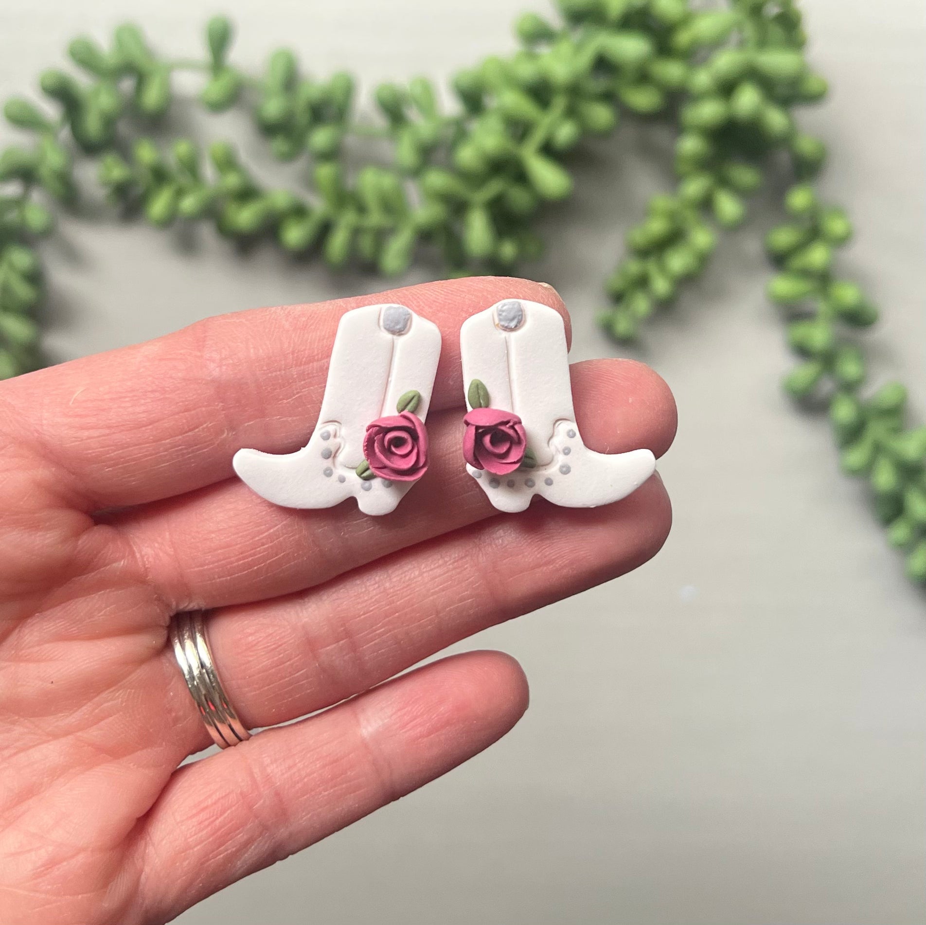 Cowgirl Boot Clay Earrings